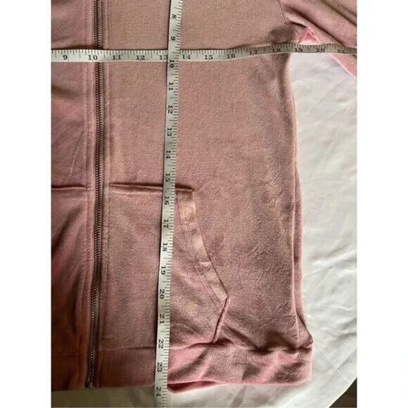 S2 Velour Blush Pink Full Zip Hoodie Size‎ Medium - Picture 6 of 6